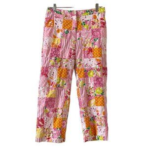Lilly Pulitzer Vintage Pink 2-Minute Sewn Patch Crop Pants, Lined Women’s Size 2